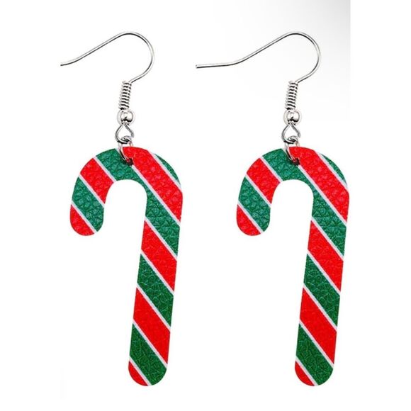 ☀️3/$12☀️ Candy Cane Earrings - Picture 2 of 4
